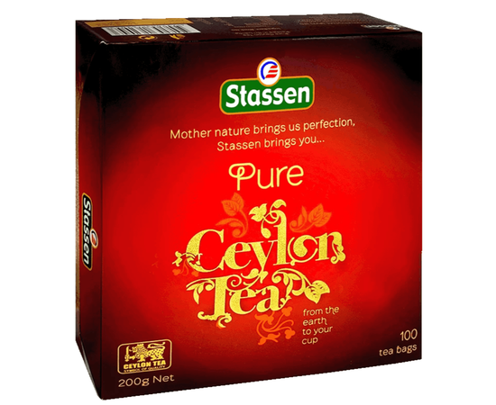 Stassen Pure Ceylon Tea Schwarztee – 100 Gastro-Teebeutel, 200 g