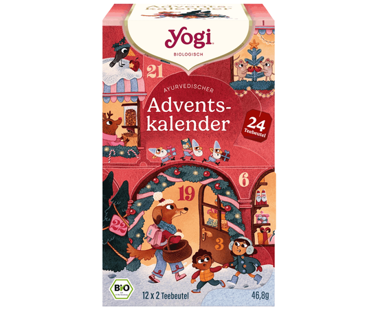 YOGI TEA Ayurvedischer Adventskalender mit 24 Bio-Teebeuteln