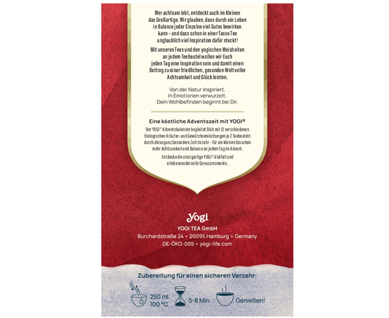 YOGI TEA Tee-Adventskalender mit 24 Teebeuteln 46,8 g