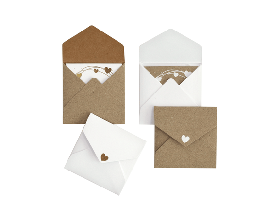 Artoz Mini-Karten mit Couvert 6er-Set assortiert 50 × 50 mm