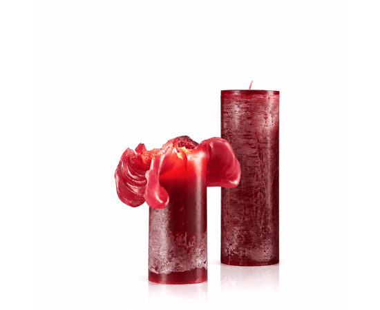 Bika Candles Lotuskerze Weinrot vereist mit 22 cm Höhe