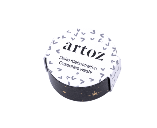 Schwarzes Artoz Dekoklebeband mit Sternen für Geschenkverpackungen