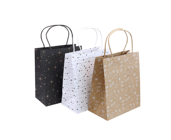Artoz Geschenktaschen Basic 3er-Set mit Goldfolienprägung