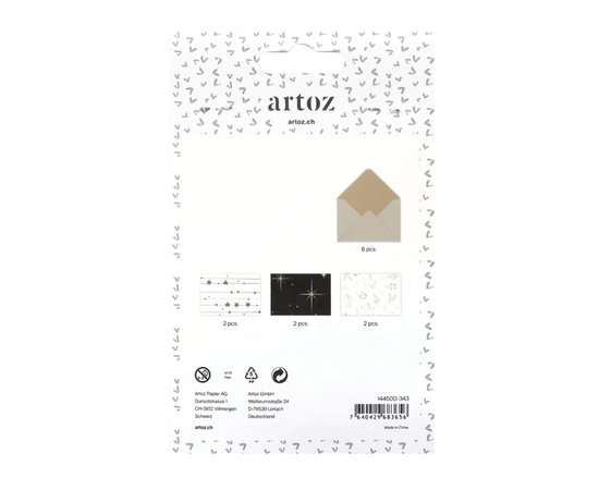 Artoz Mini-Kuverts mit dekorativem Einlegepapier